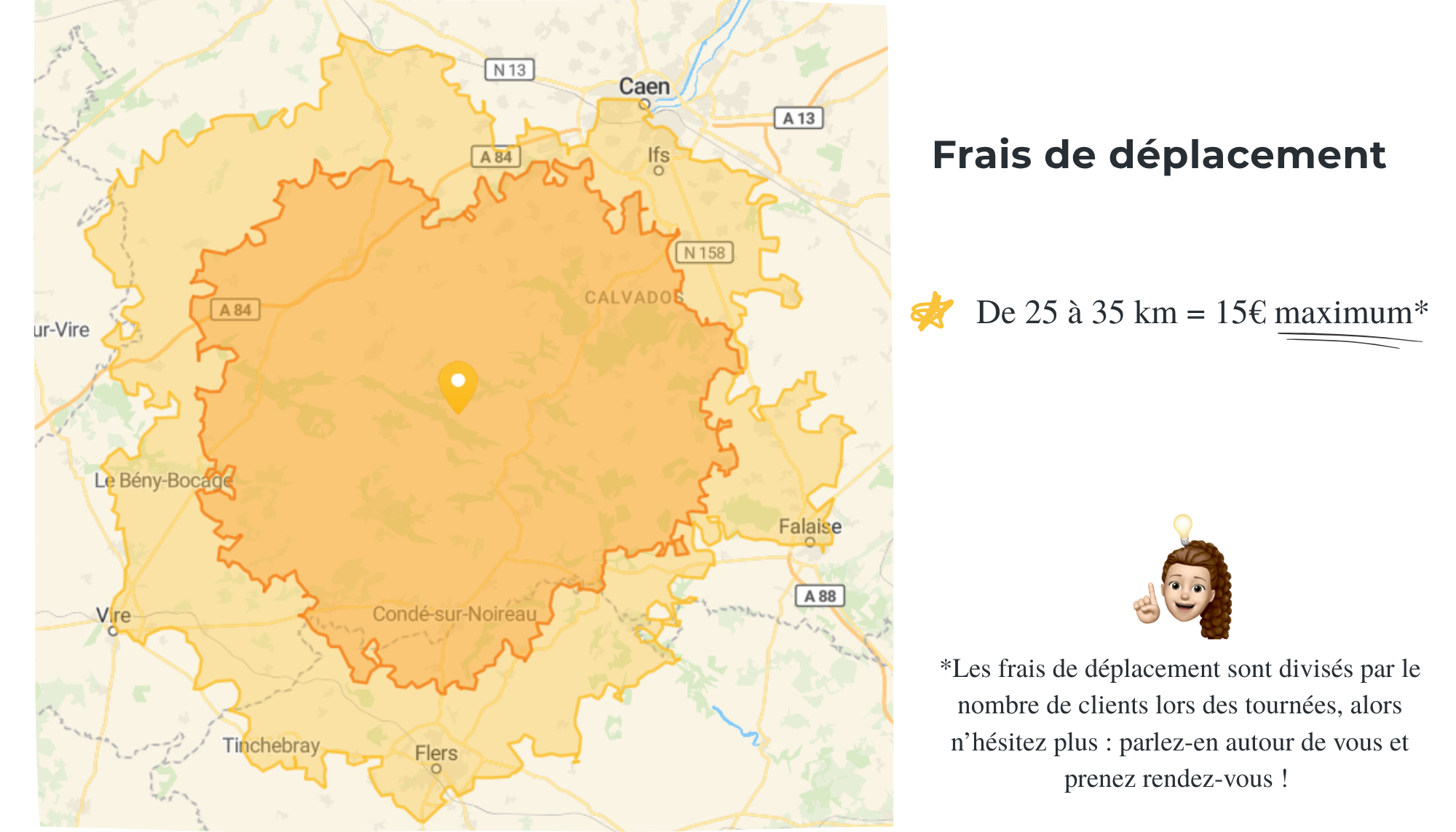Flers, Falaise, Ifs, Caen, Bény-Bocage, Tinchebray, Vire